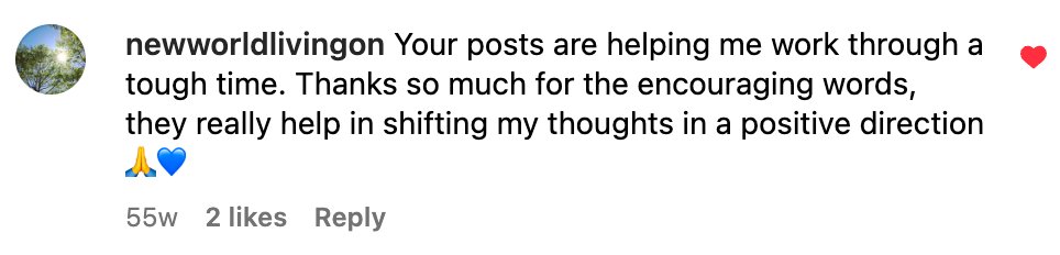 newworldlivingon Instagram testimonial